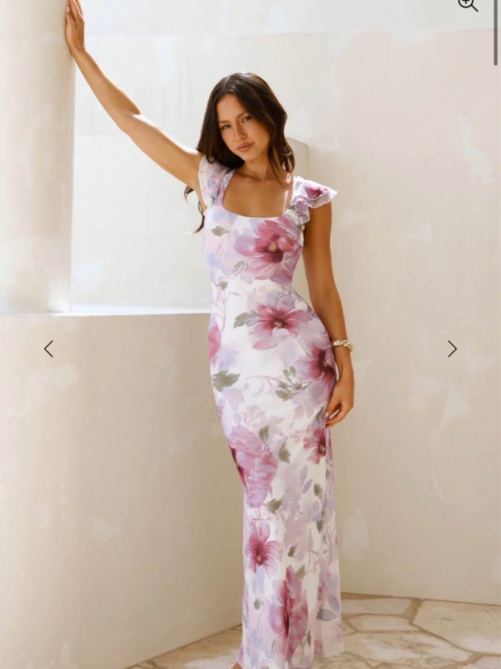 Hello Molly Pink Floral Square-Neck Maxi Dress